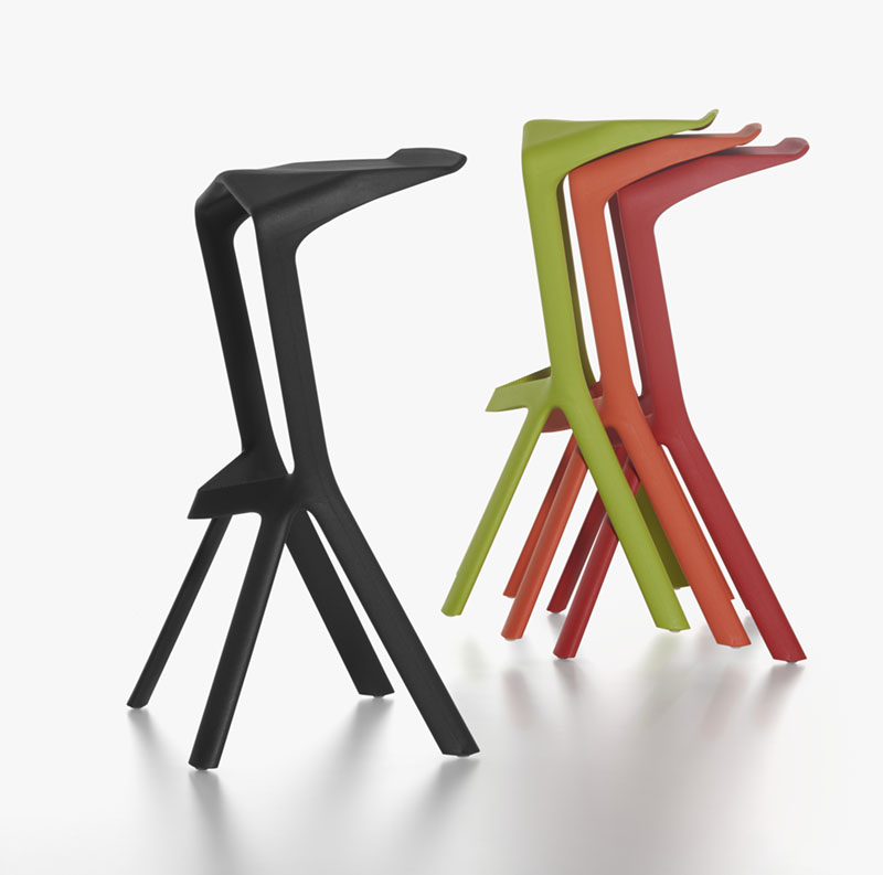 Luxusní plastová barová židle Miura - stohovatelná