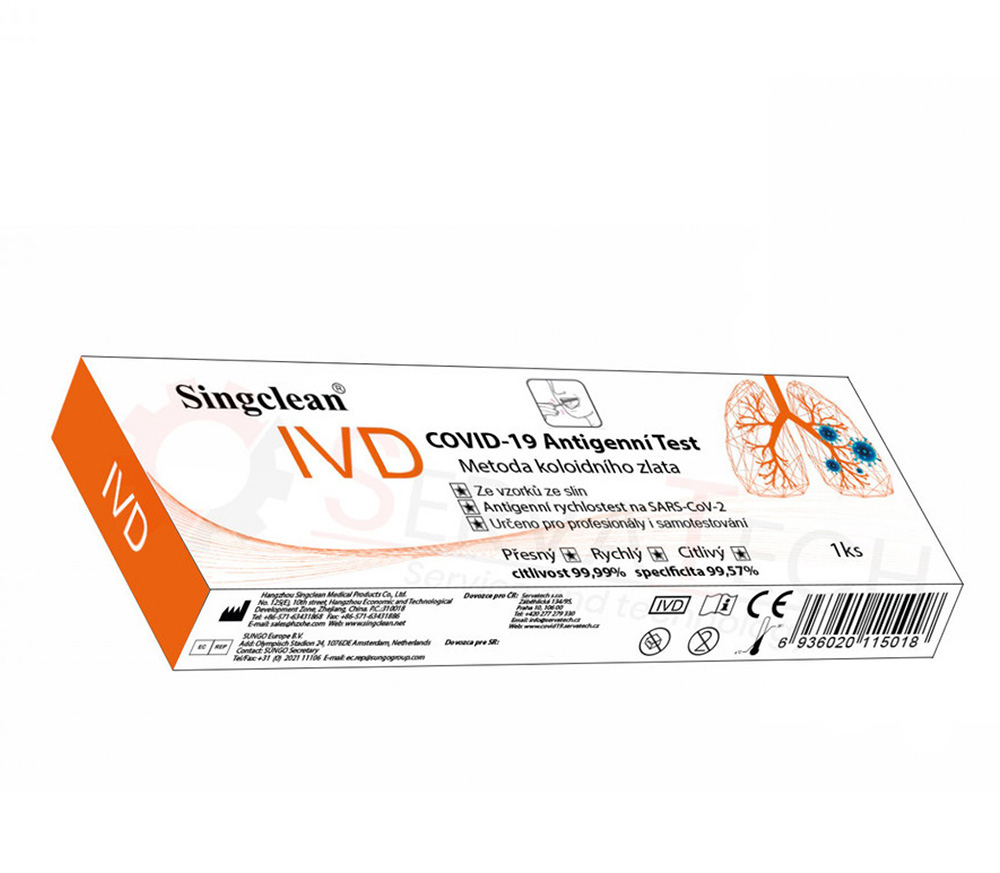 Singclean COVID19 Antigen Test Kit Colloidal Gold 1 ks Prezentační