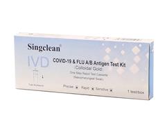 3v1 test chřipka A/B Covid SARS-CoV-2 výtěrový test - SingClean - 1 ks