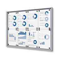 Informační vitrína stříbrná, plechová záda, interiér 8xA4